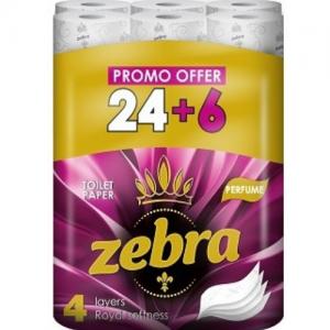ZEBRA ΧΑΡΤΙ ΥΓΕΙΑΣ ΑΡΩΜΑΤΙΚΟ 4Φ 24+6