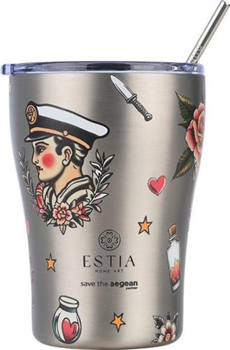 ESTIA COFFE MUG 350 ML  ΘΕΡΜΟΣ ΕΩΣ 12ΩΡΕΣ ΚΡΥΑ ΚΑΙ 6 ΩΡΕΣ ΖΕΣΤΑ ΡΟΦΗΜΑΤΑ