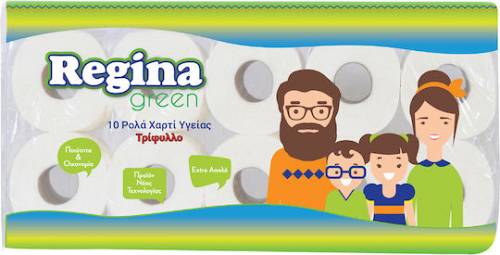 REGINA GREEN ΧΑΡΤΙ ΥΓΕΙΑΣ 10 ΡΟΛΑ 3 ΦΥΛΛΑ