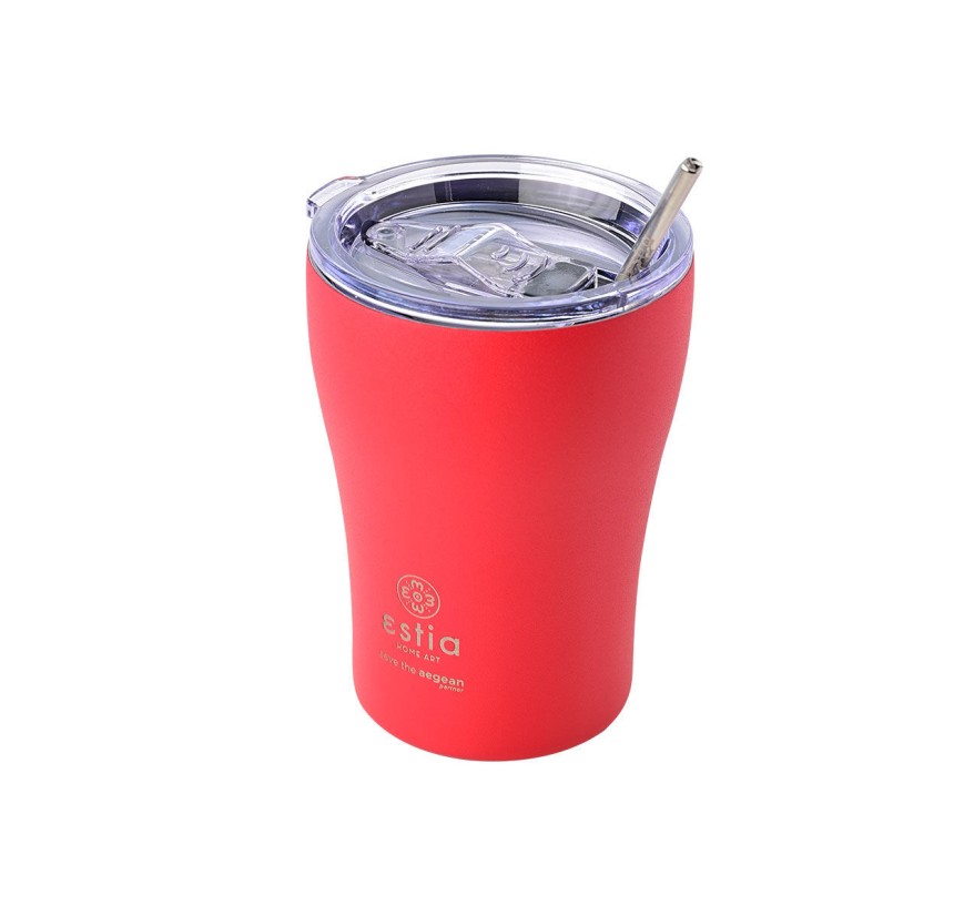 ESTIA ΘΕΡΜΟΣ COFFEE MUG SAVE THE AEGEAN 350ml SCARLET RED