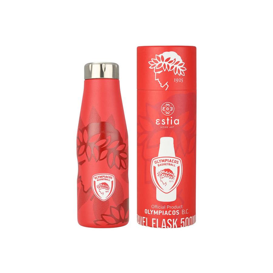 ESTIA ΘΕΡΜΟΣ TRAVEL CUP OLYMPIACOS B.C 500ml 12 ΩΡΕΣ ΤΟ ΖΕΣΤΟ 24ΩΡΕΣ ΤΟ ΚΡΥΟ