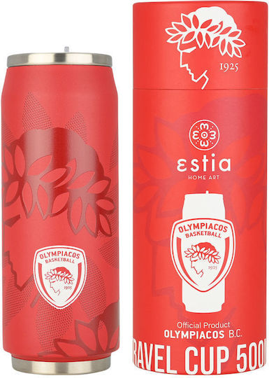 ESTIA ΘΕΡΜΟΣ TRAVEL CUP OLYMPIAKOS.BC 500ml 12 ΩΡΕΣ ΤΟ ΖΕΣΤΟ 24ΩΡΕΣ ΤΟ ΚΡΥΟ