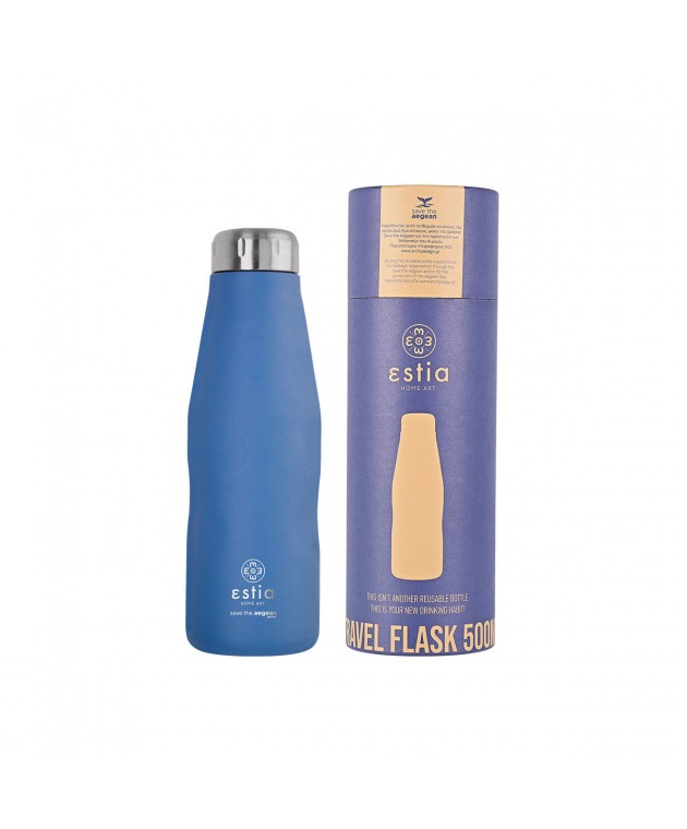 ΘΕΡΜΟΣ TRAVEL FLASK SAVE THE AEGEAN 500ml DENIM BLUE