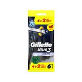 Gillette (4+2 Δώρο) Blue 3 Smooth Ξυραφάκια μίας Χρήσης, 6τεμ